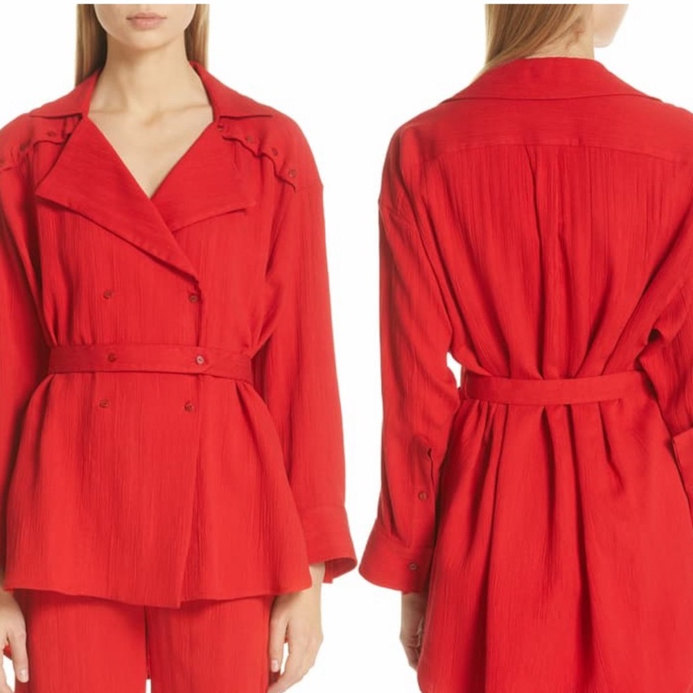 Palmer Harding Double breasted shirt red